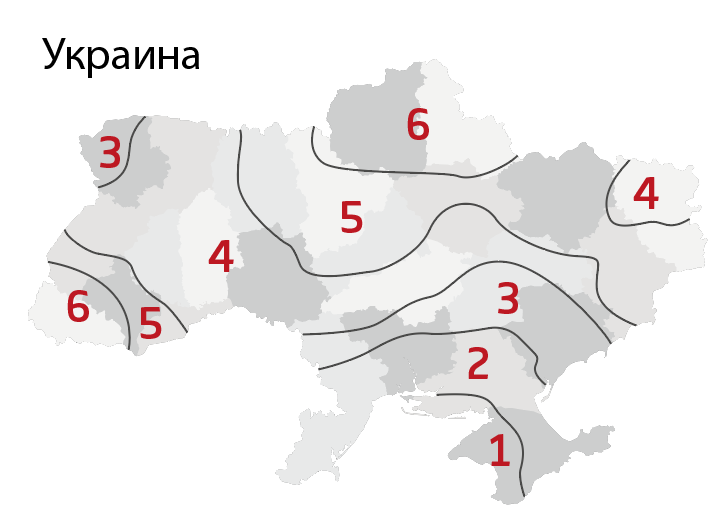 Зоны снеговой нагрузки карта